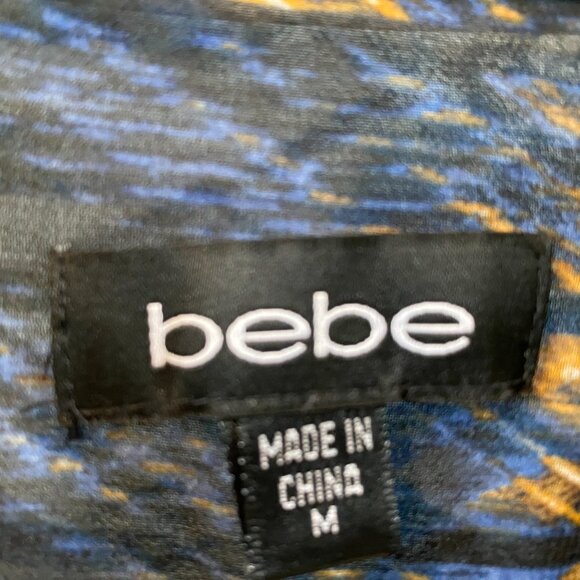 Bebe Multicolor Print Crossover Twist Front Top Size Medium - Picture 5 of 9